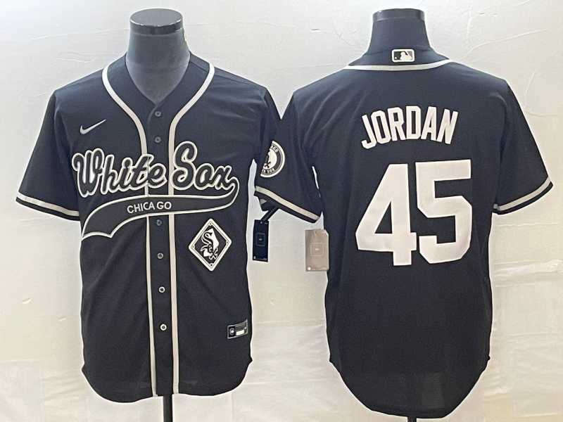 Men%27s Chicago White Sox #45 Michael Jordan Black Cool Base Stitched Jersey->chicago white sox->MLB Jersey